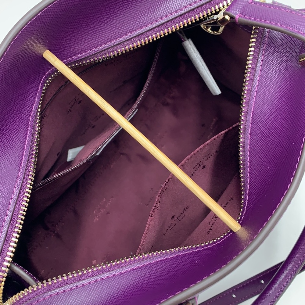 KATE SPADE Madison Saffiano Leather Medium Satchel RIPE PLUM COLOR - Picture 12 of 13
